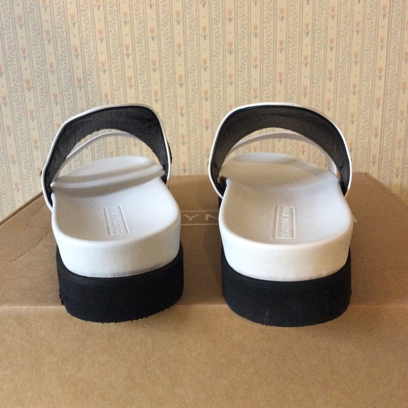 Black & white leather Alma sandal Claetyn Wood 8.5 - Picture 3 of 6